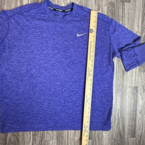 Nike Dri-FIT Running Long Sleeve Shirt Blue Thumbholes Reflective Men’s XL - Picture 7 of 8